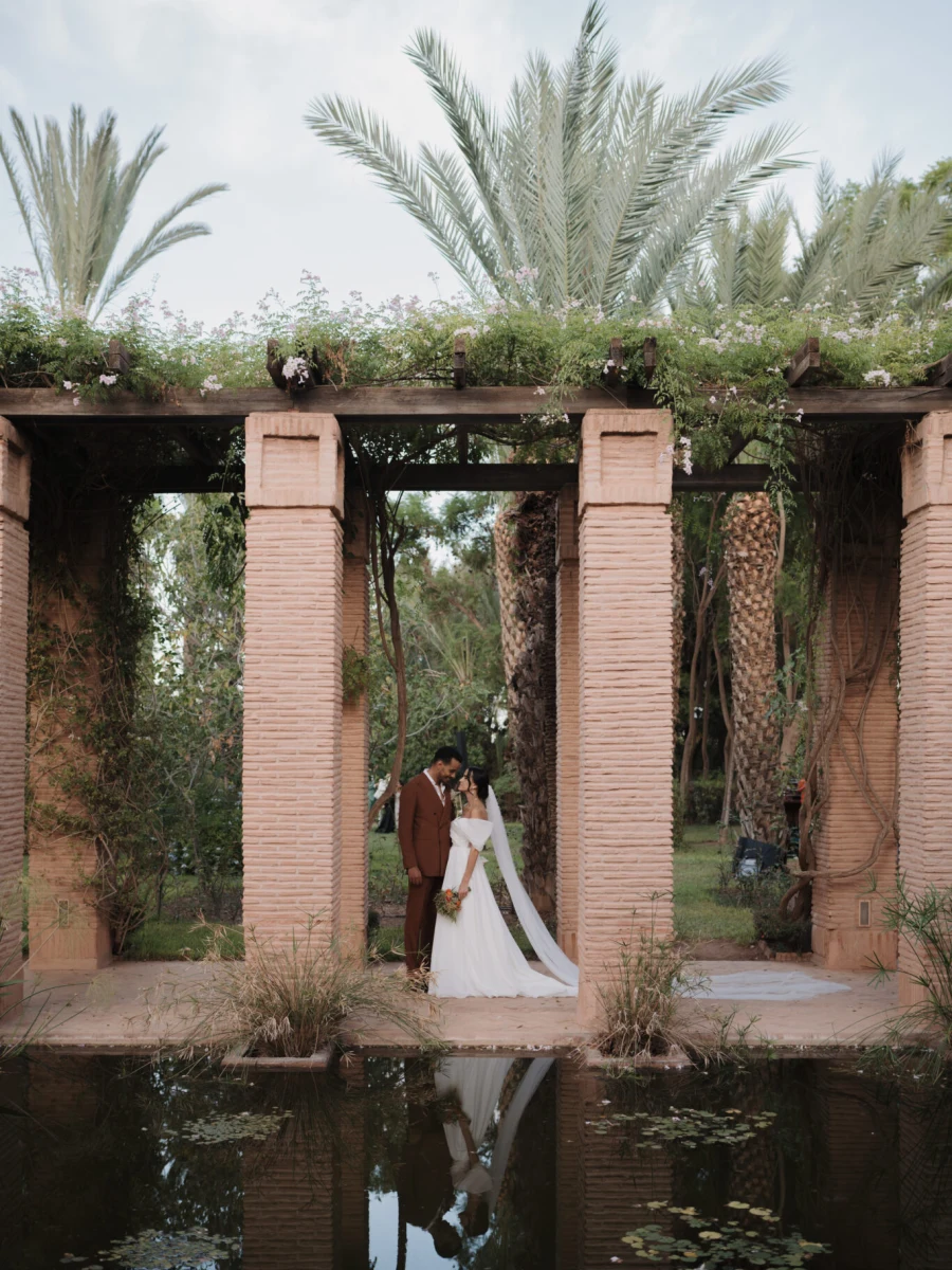 Lieu de réception sous une pergola à Marrakech