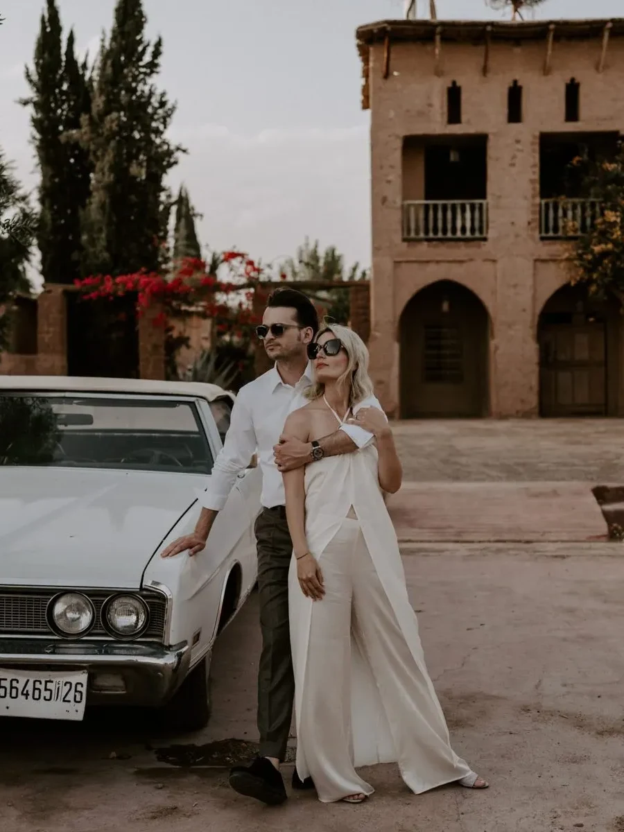 Séance pré-mariage dans les pampas à Marrakech